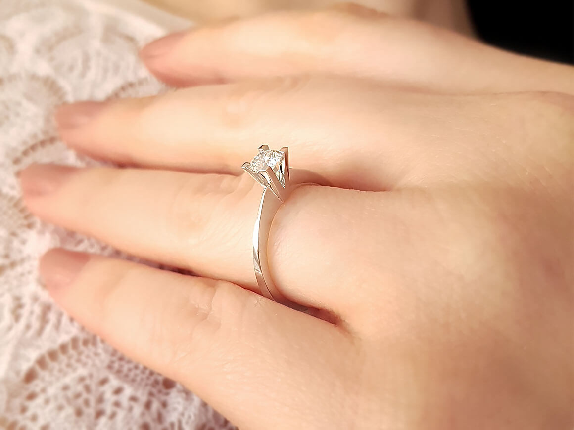 Bague solitaire diamant 0,31 carat