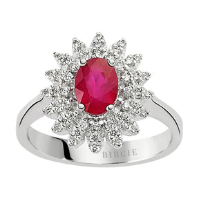 Diamond and Oval Ruby Ring