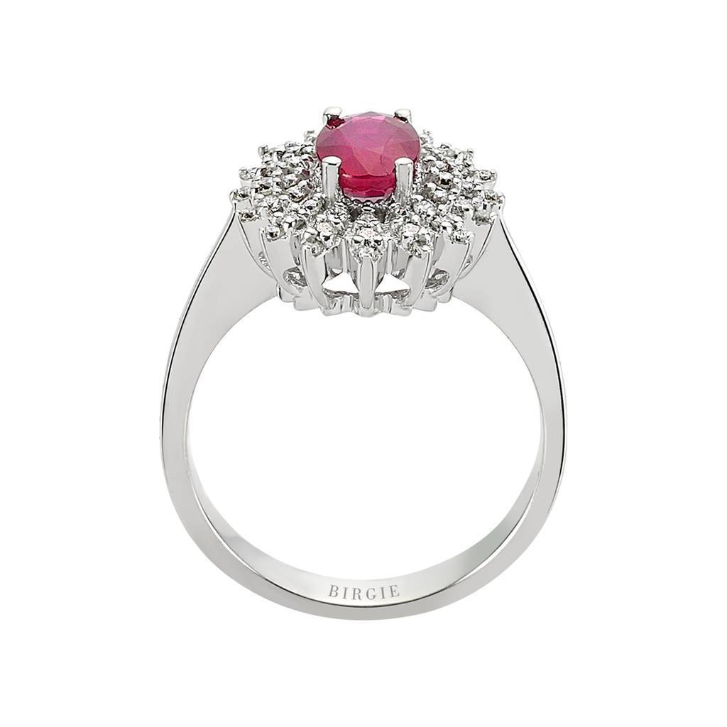 Diamond and Oval Ruby Ring