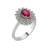 Diamond and Oval Ruby Ring