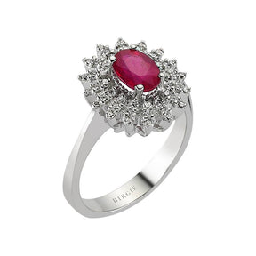 Diamond and Oval Ruby Ring