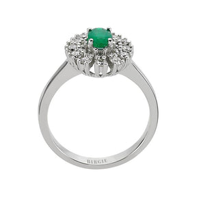 Bague diamant et émeraude ovale