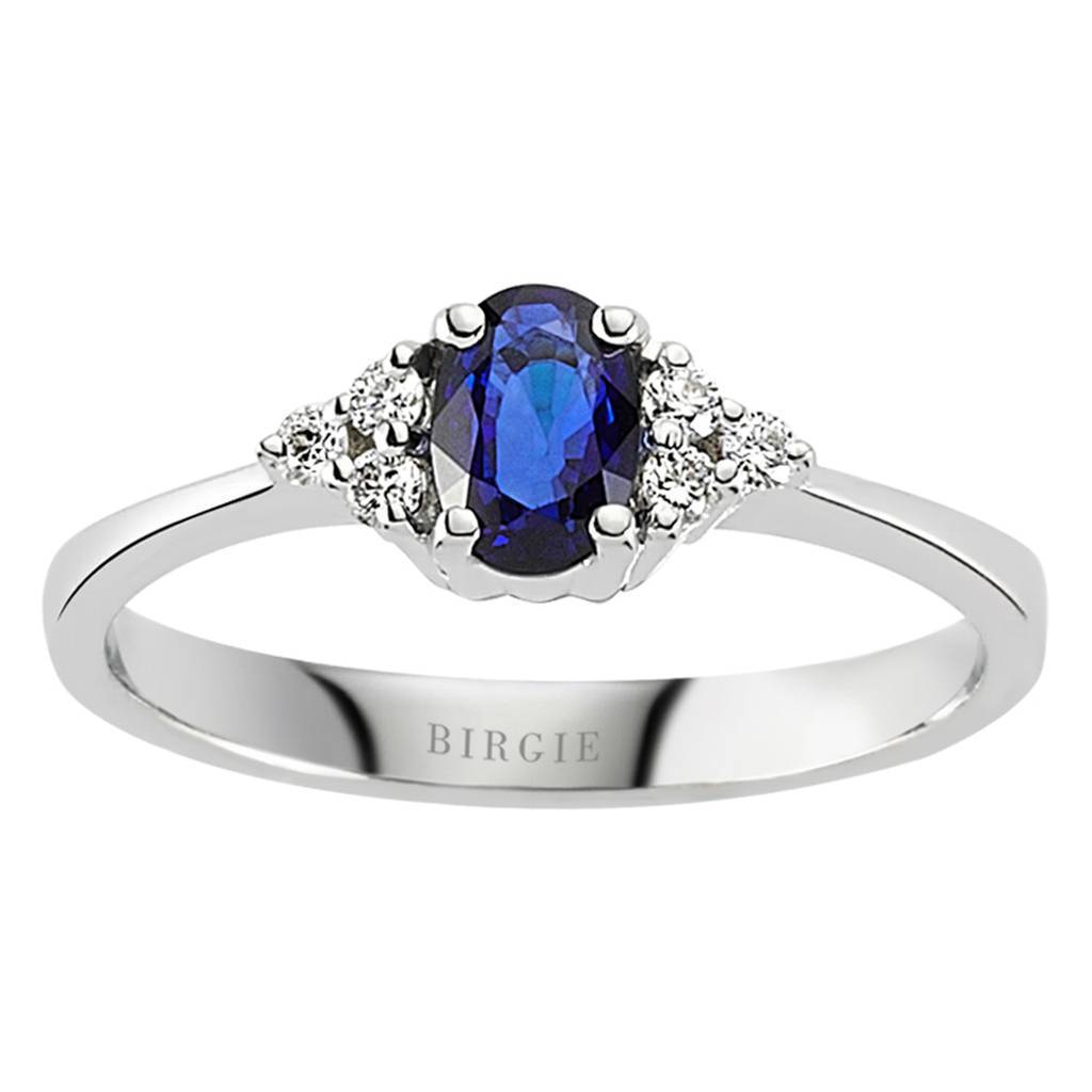Bague Diamant et Saphir Ovale