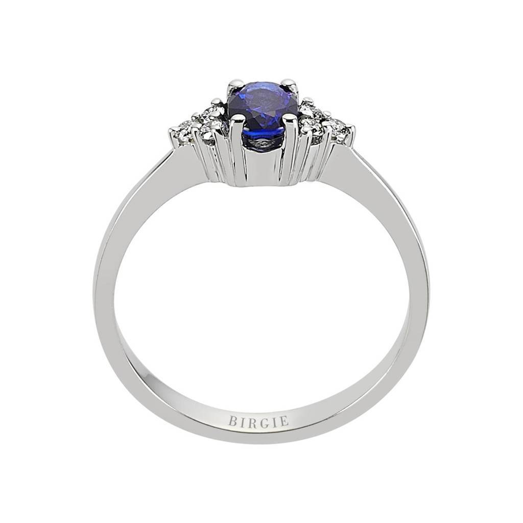 Diamond and Oval Sapphire Ring