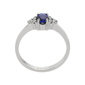 Diamond and Oval Sapphire Ring