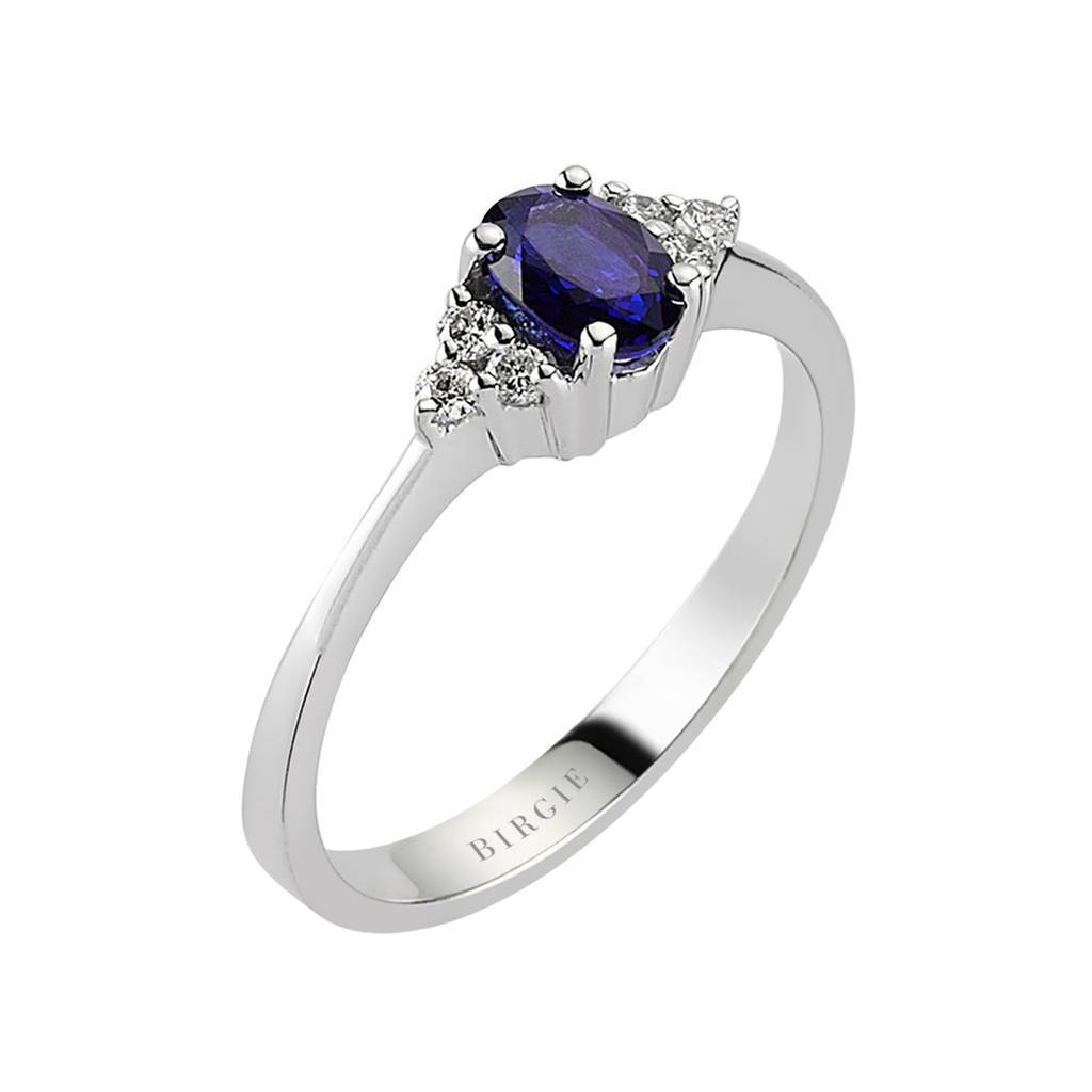 Bague Diamant et Saphir Ovale