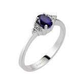 Diamond and Oval Sapphire Ring