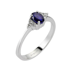 Diamond and Oval Sapphire Ring
