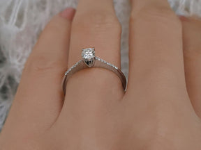 Bague solitaire diamant 0,24 carat au total