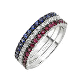 Diamond Ruby and Sapphire Half Circle Ring