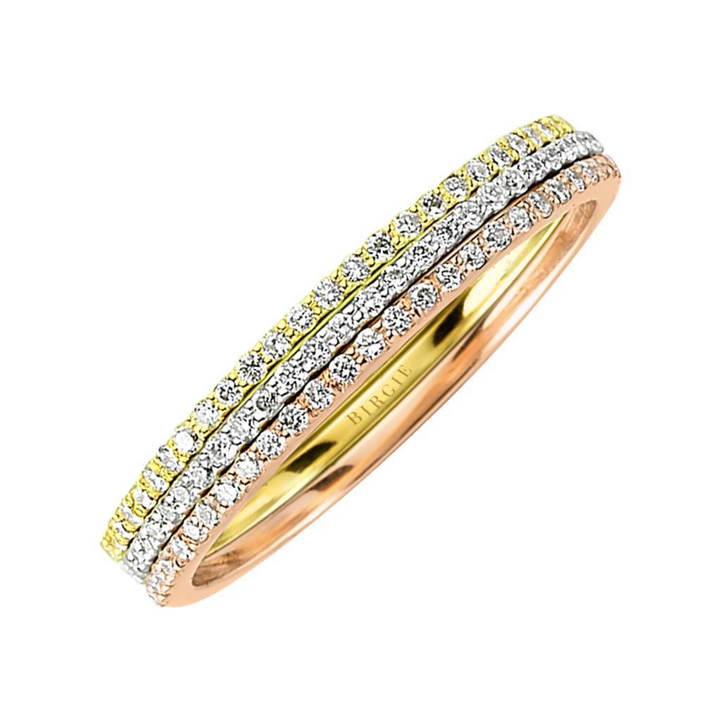 Alliance tria demi-rond diamant