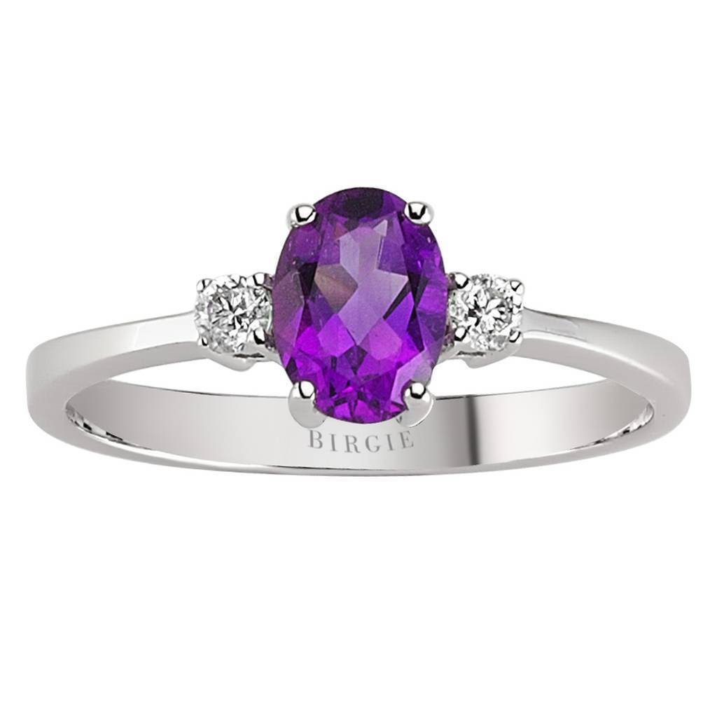Diamond and Oval Amethyst Ring