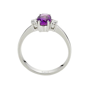 Diamond and Oval Amethyst Ring