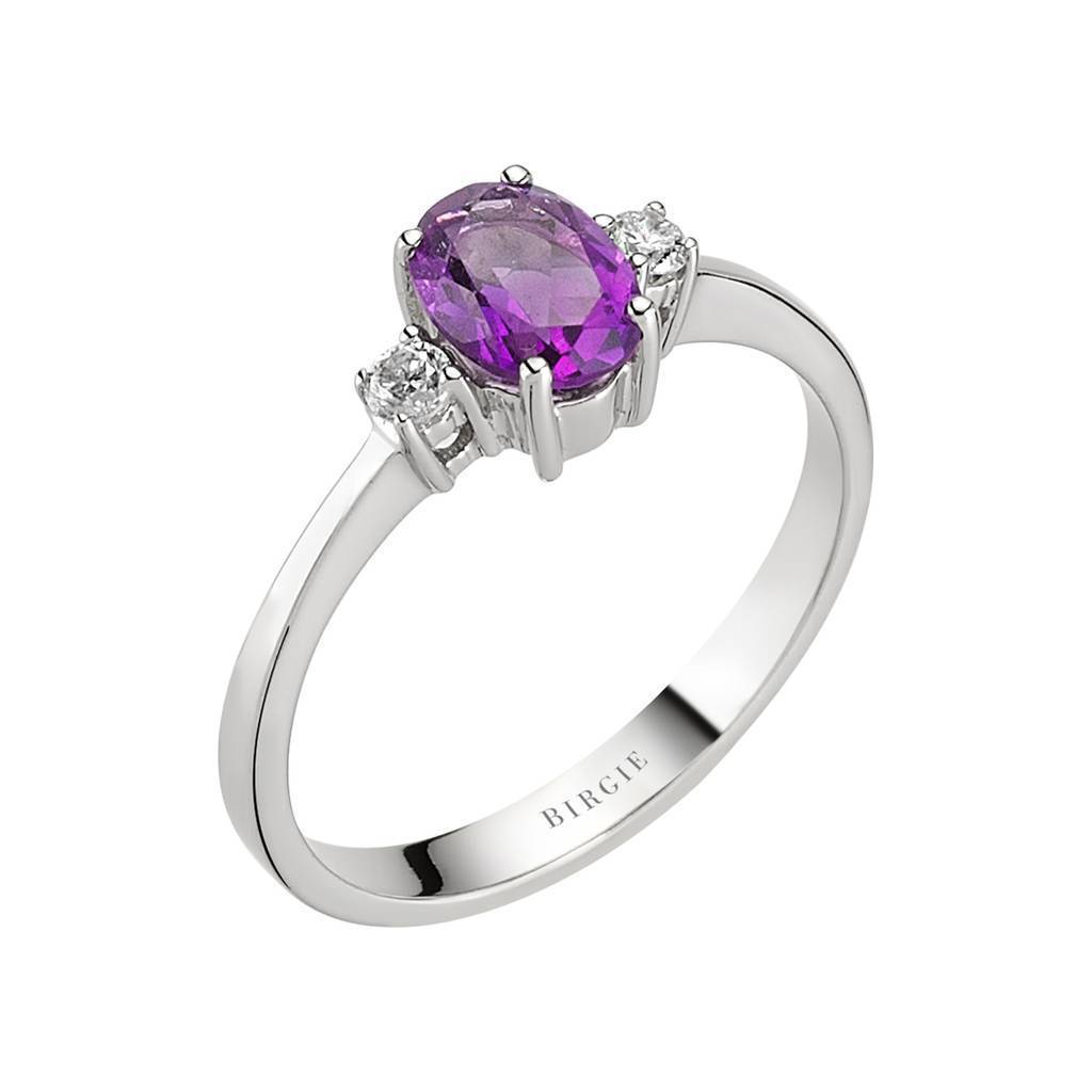 Diamond and Oval Amethyst Ring