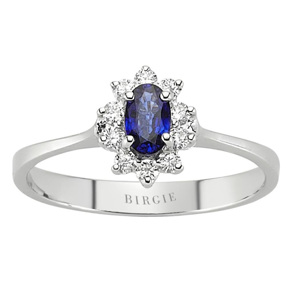 Diamond and Oval Sapphire Ring