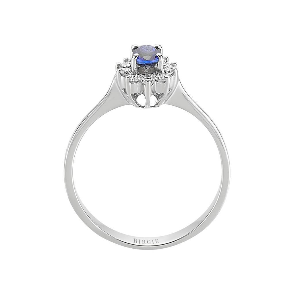 Bague Diamant et Saphir Ovale