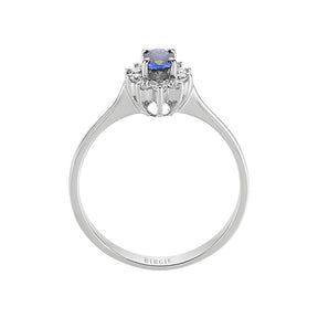 Bague Diamant et Saphir Ovale