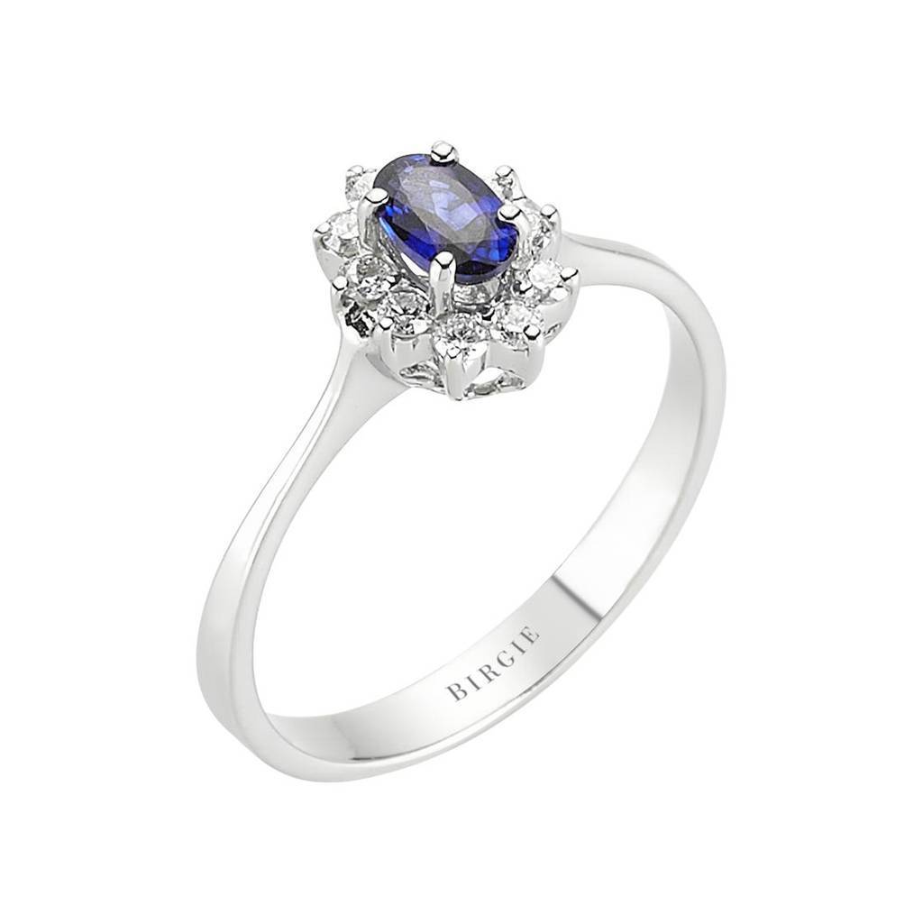 Diamond and Oval Sapphire Ring