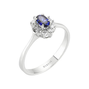 Bague Diamant et Saphir Ovale