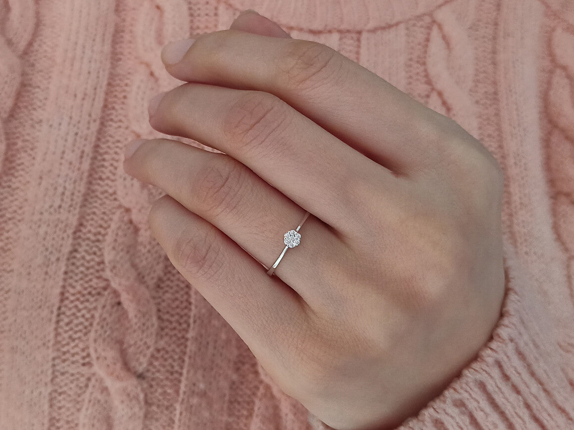 Bague solitaire effet diamant 0,25 carat