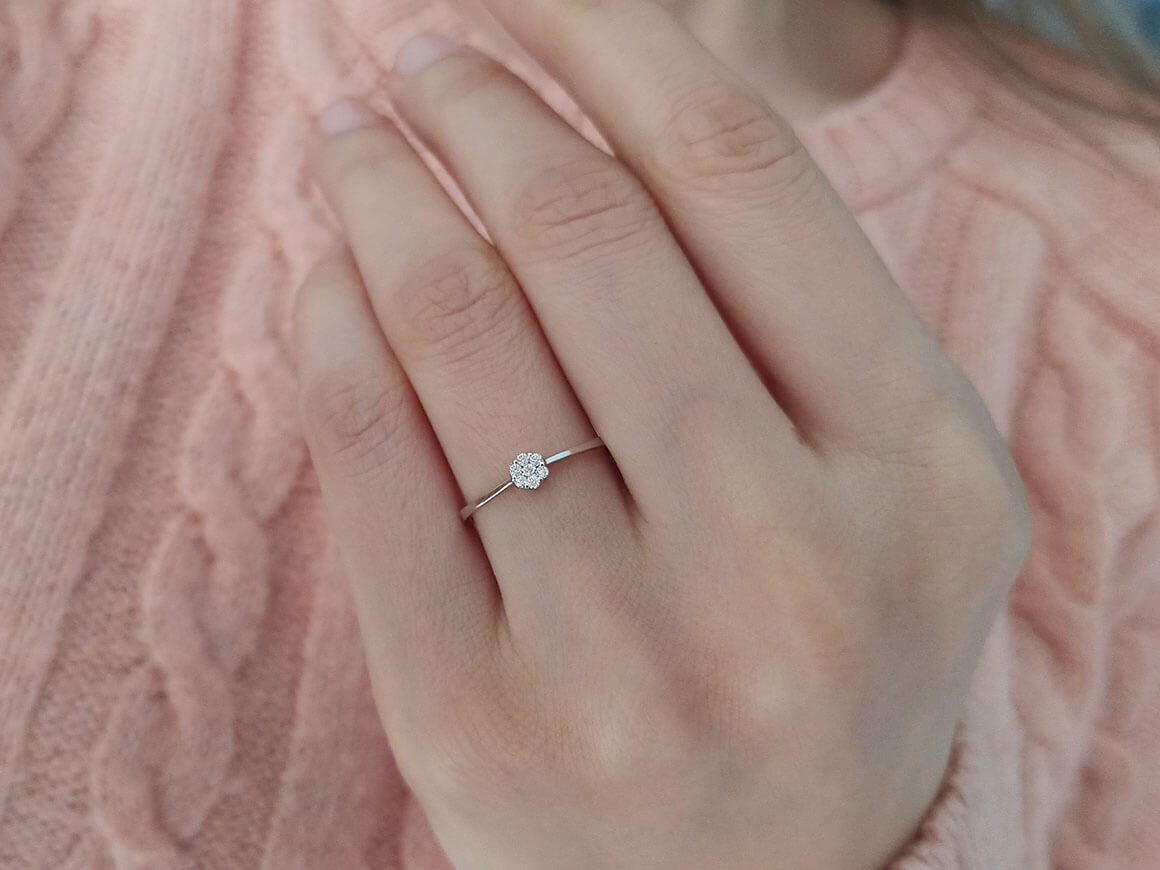 Bague solitaire effet diamant 0,25 carat