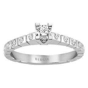 0.42 total carat diamond halo solitaire ring