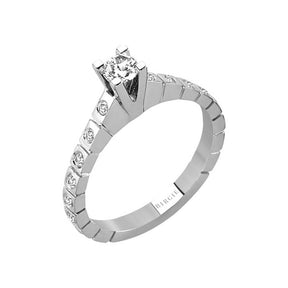 0.42 total carat diamond halo solitaire ring