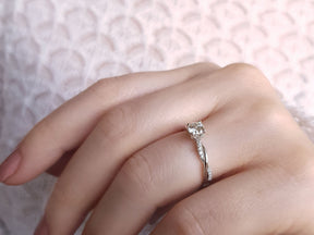 0.48 total carat diamond halo solitaire ring