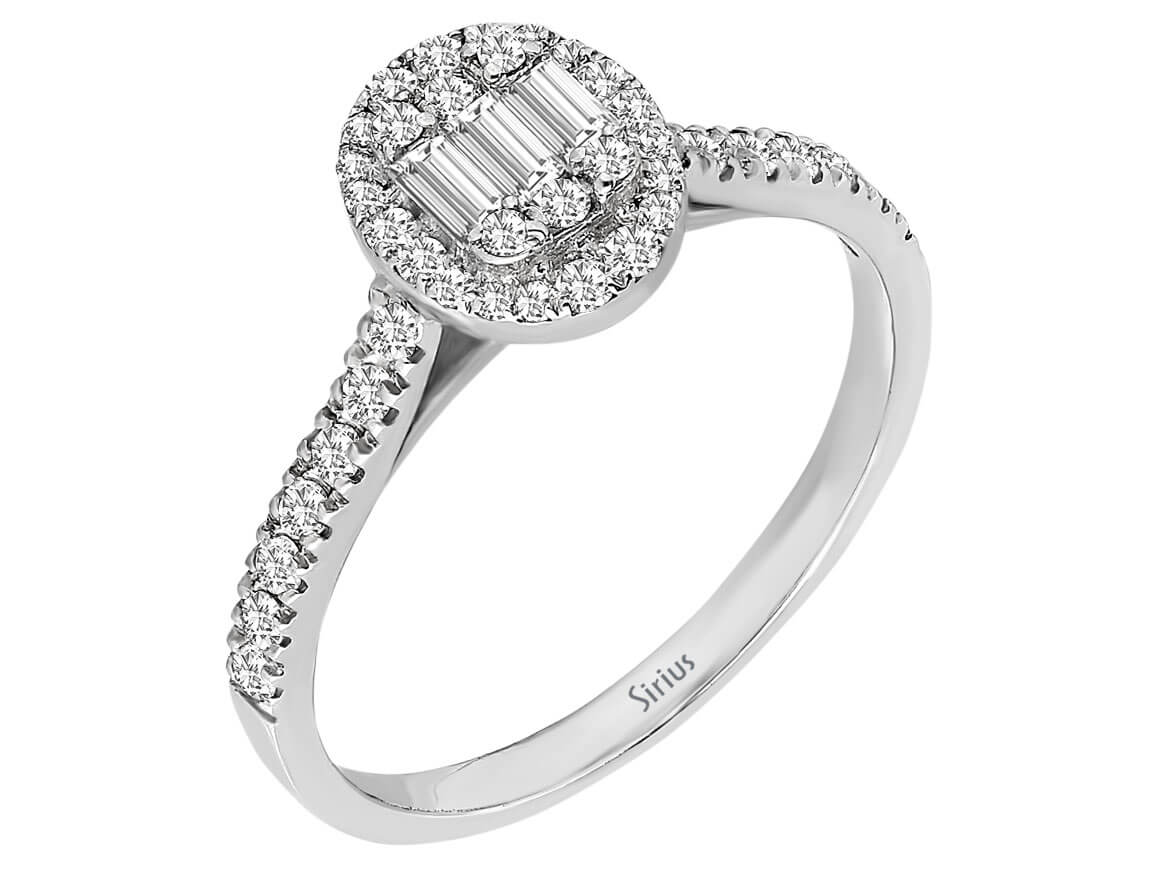 0.43 total carat diamond baguette ring