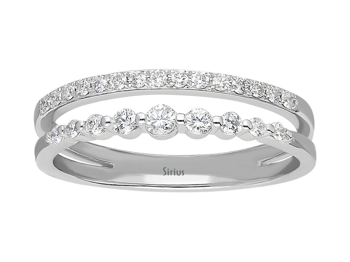 Alliance demi-rond diamant deux rangs