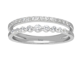 Alliance demi-rond diamant deux rangs