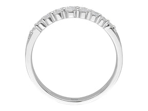Alliance demi-rond diamant deux rangs