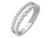 Alliance demi-rond diamant deux rangs