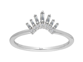 Bague couronne de princesse en diamant baguette