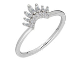 Bague couronne de princesse en diamant baguette