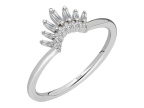 Bague couronne de princesse en diamant baguette