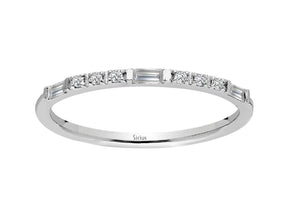 Alliance Demi Rond Diamant Baguette