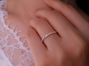 Alliance Demi Rond Diamant Baguette