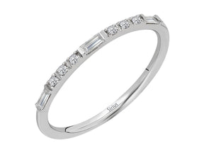 Alliance Demi Rond Diamant Baguette