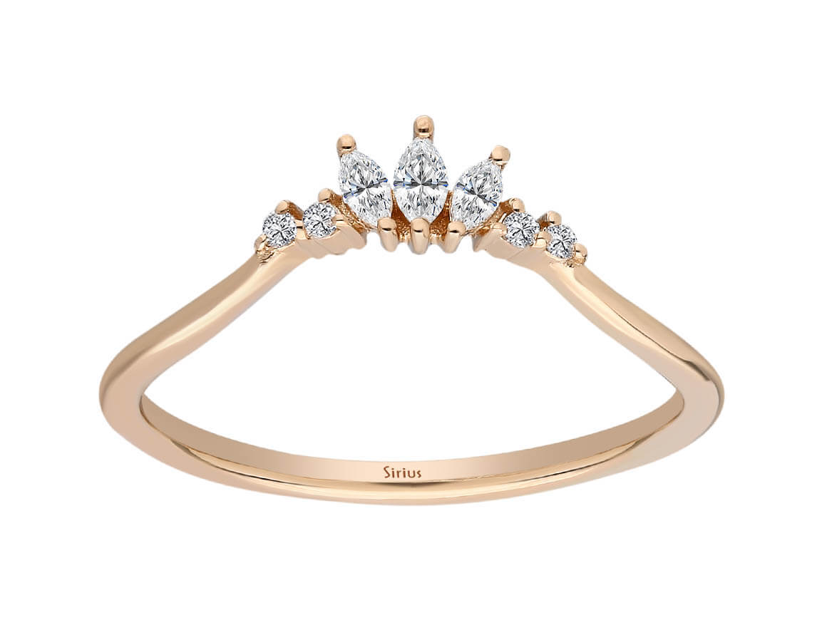 Marquise Diamond Princess Crown Ring