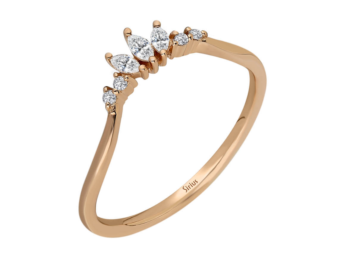 Marquise Diamond Princess Crown Ring