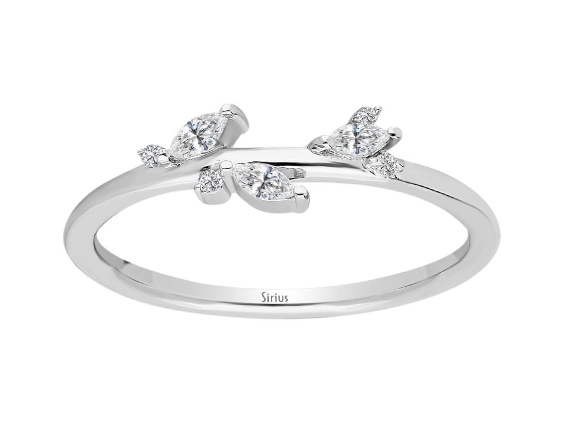 Marquise Diamond Moire Ring