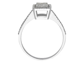 Bague baguette en diamant de 0,31 carat au total
