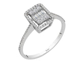 Bague baguette en diamant de 0,31 carat au total
