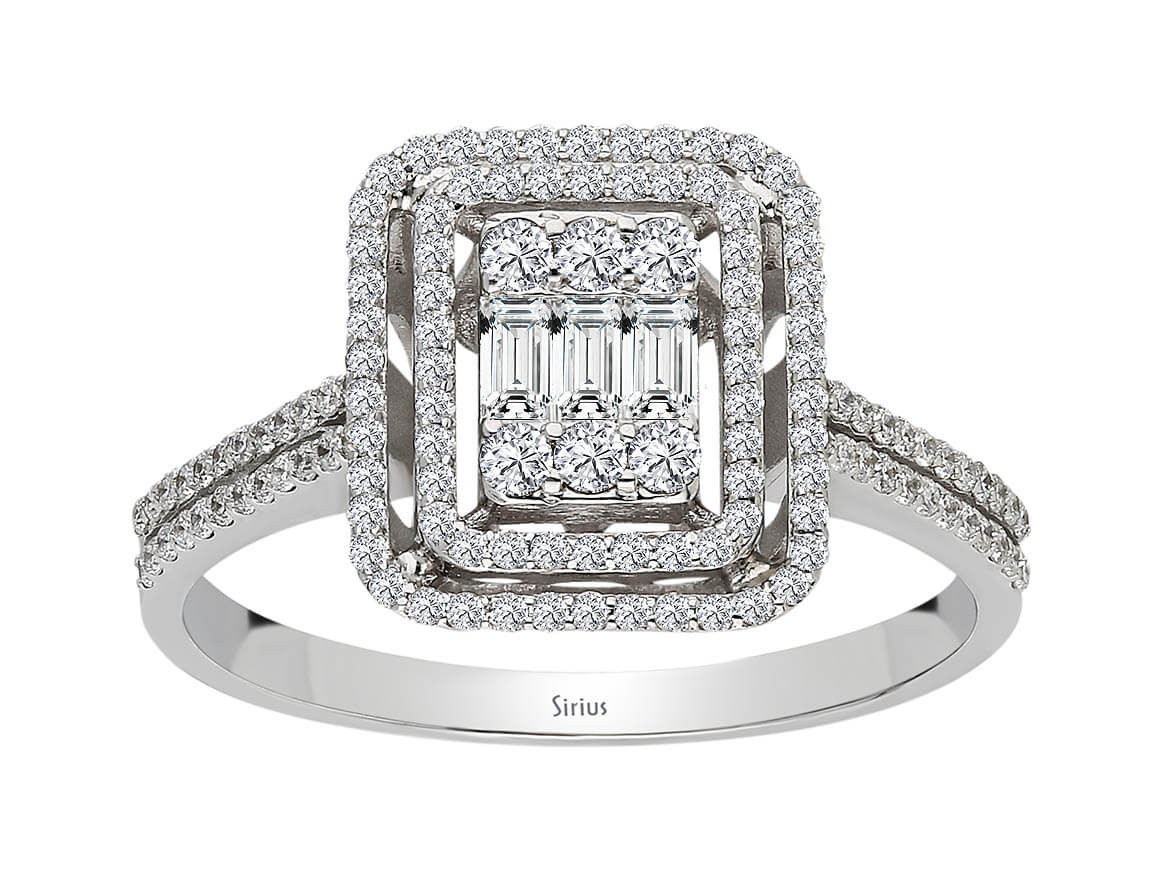 0.54 total carat diamond baguette ring