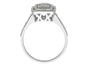 Bague baguette en diamant de 0,54 carat au total