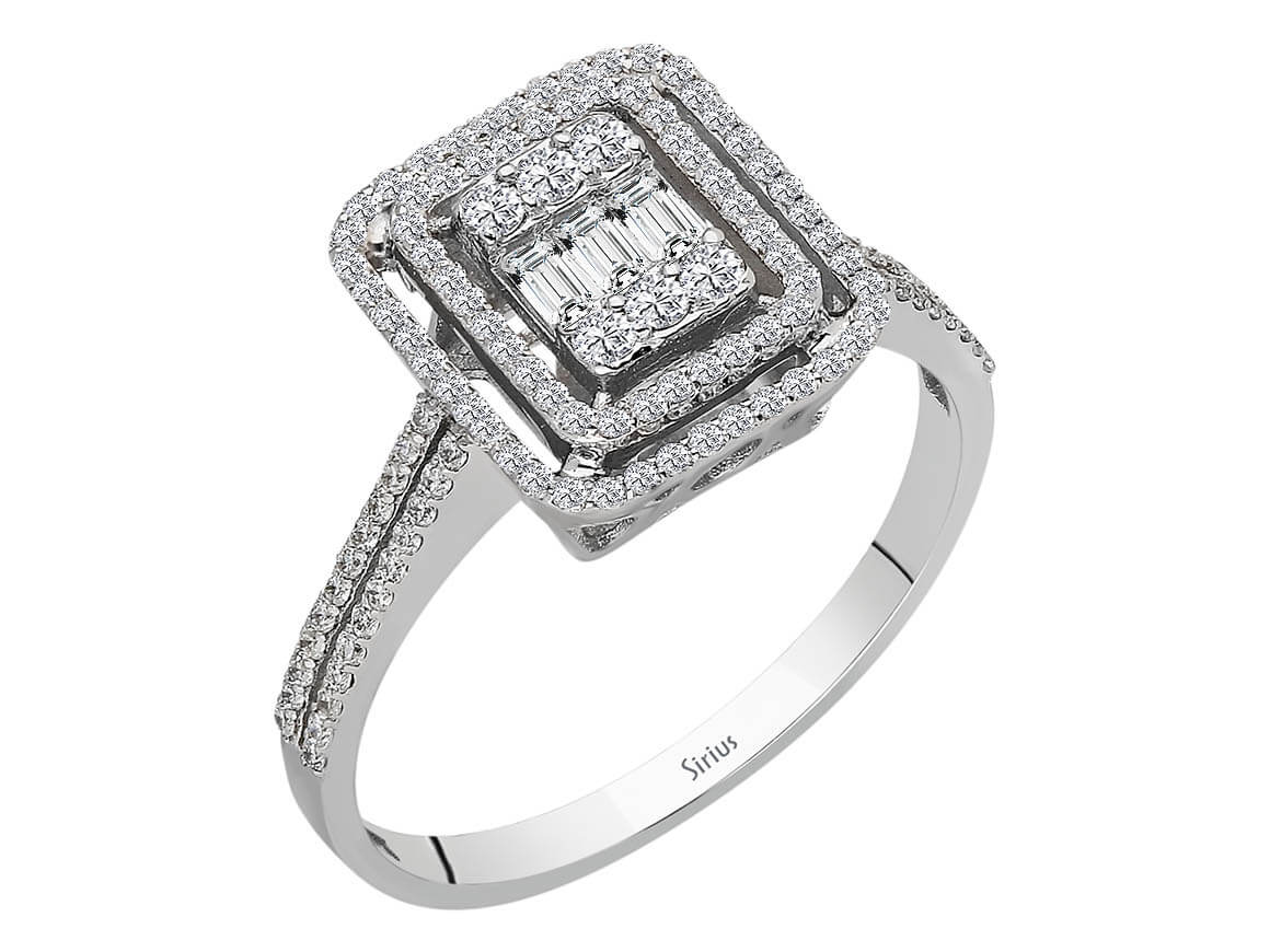 0.54 total carat diamond baguette ring