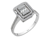 Bague baguette en diamant de 0,54 carat au total