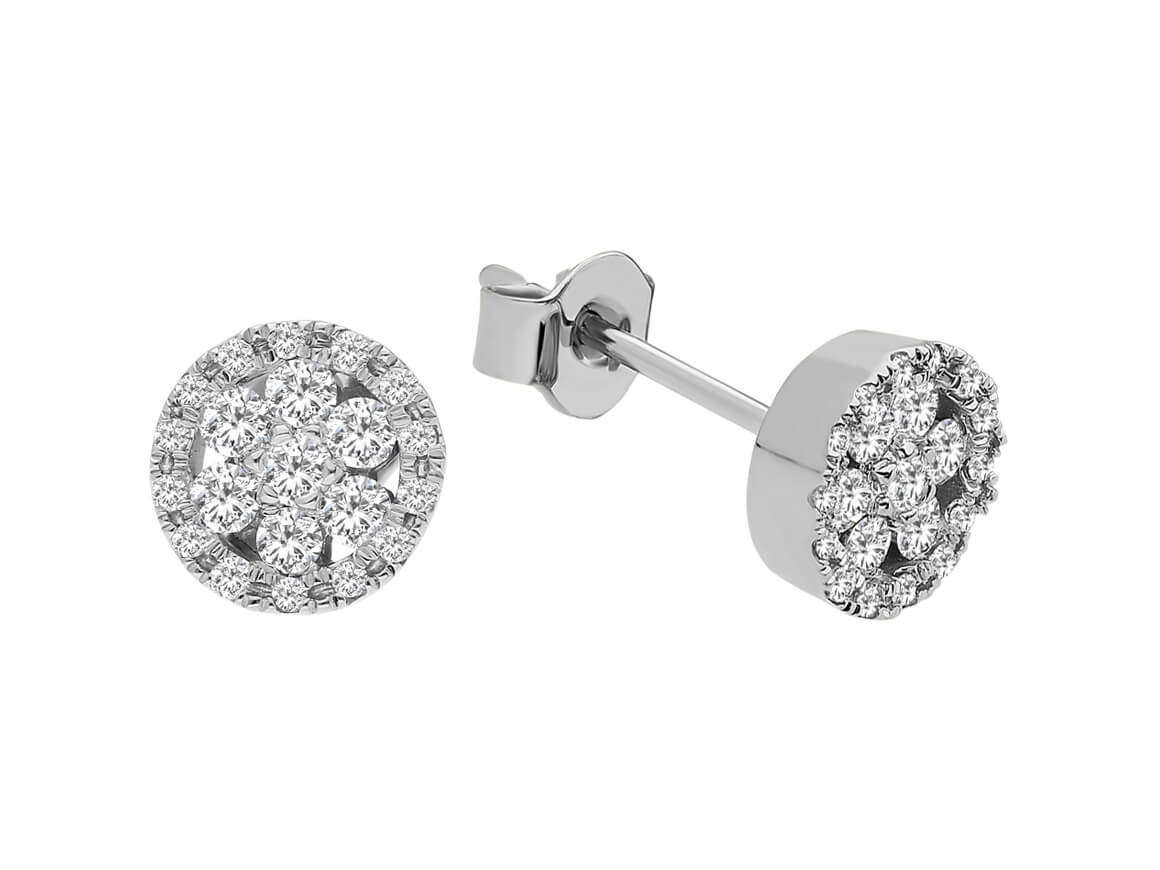 Boucles d'oreilles puces Fortuna en diamant
