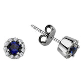Diamond and sapphire stud earrings